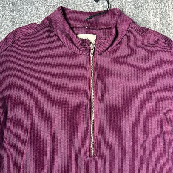 NWT REVOLVE Chaser Long Sleeve 3/4 Zipper Mock Neck Semi Cropped Tee Brandy S - Picture 3 of 14